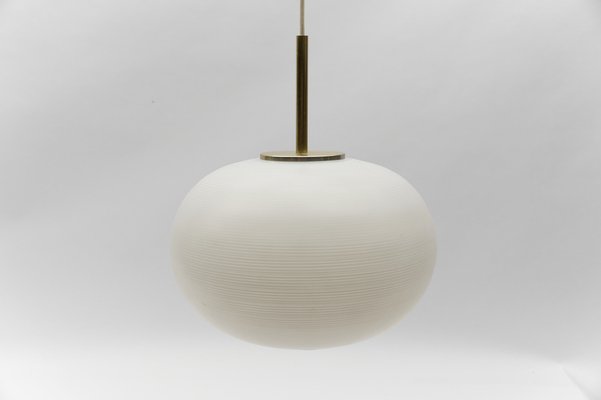 Mid-Century Modern Opaline Glass Ball Pendant Lamp by Doria Leuchten, Germany, 1960s-KQB-1734089