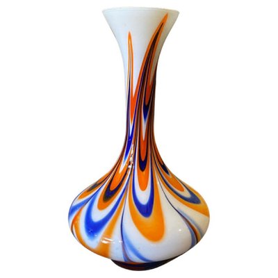 Mid-Century Modern Orange and Blue Opaline Vase from Carlo Moretti, 1970s-NMK-1060022