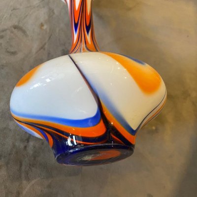 Mid-Century Modern Orange and Blue Opaline Vase from Carlo Moretti, 1970s-NMK-1060022