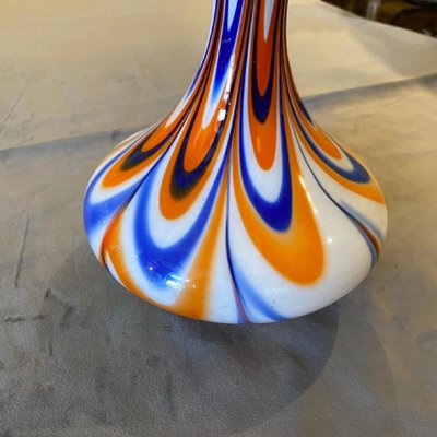 Mid-Century Modern Orange and Blue Opaline Vase from Carlo Moretti, 1970s-NMK-1060022