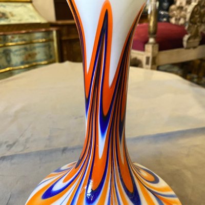 Mid-Century Modern Orange and Blue Opaline Vase from Carlo Moretti, 1970s-NMK-1060022