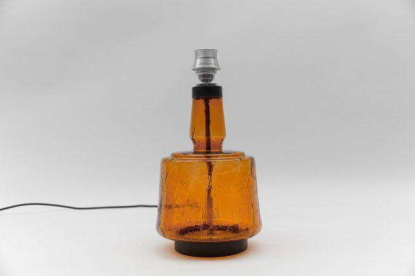 Mid-Century Modern Orange Glass Table Lamp Base, 1960s-KQB-1737093