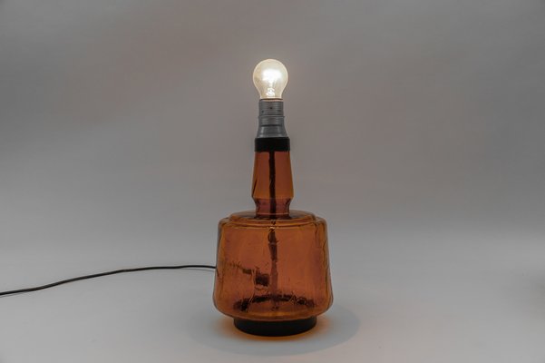 Mid-Century Modern Orange Glass Table Lamp Base, 1960s-KQB-1737093