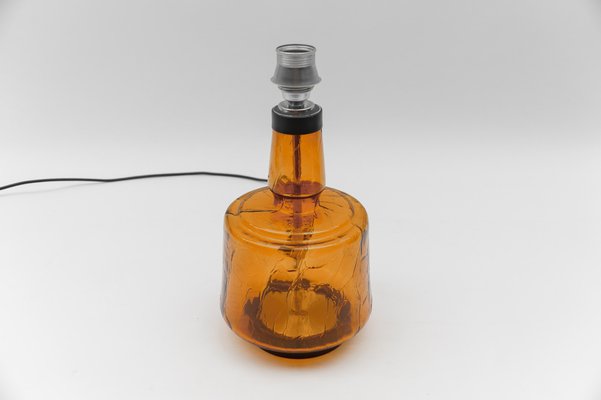 Mid-Century Modern Orange Glass Table Lamp Base, 1960s-KQB-1737093