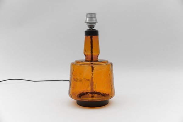 Mid-Century Modern Orange Glass Table Lamp Base, 1960s-KQB-1737093