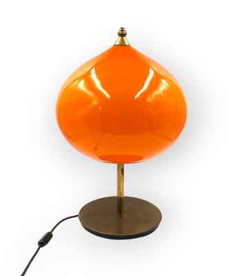 Mid-Century Modern Orange Glass Table Lamp by Alessandro Pianon for Vistosi, Italy, 1960s-TXN-1819374