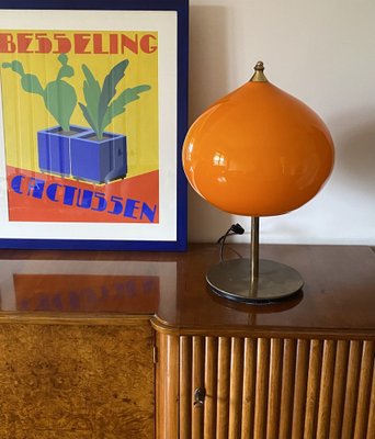 Mid-Century Modern Orange Glass Table Lamp by Alessandro Pianon for Vistosi, Italy, 1960s-TXN-1819374