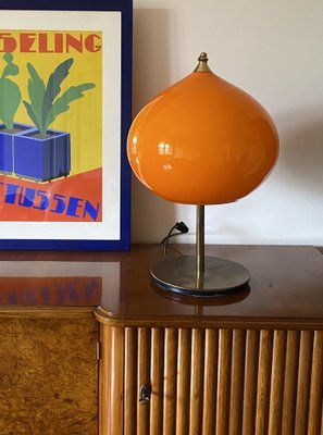 Mid-Century Modern Orange Glass Table Lamp by Alessandro Pianon for Vistosi, Italy, 1960s-TXN-1819374