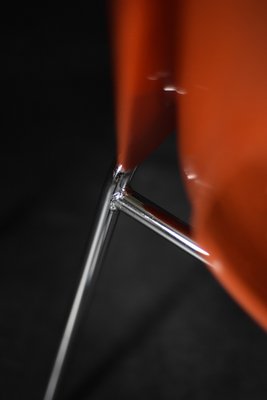 Mid-Century Modern Orange Plastic and Chrome Chairs from Plasson, 1960s, Set of 2-ZAA-1792511