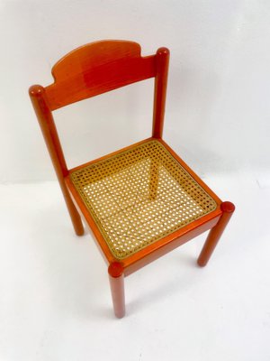 Mid-Century Modern Orange Wooden Chairs, Italy, 1960s, Set of 6-FGA-1317344