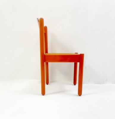 Mid-Century Modern Orange Wooden Chairs, Italy, 1960s, Set of 6-FGA-1317344