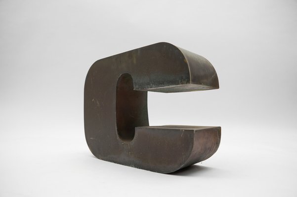 Mid-Century Modern Patinated Copper Letter C, Germany, 1960s-1970s-KQB-1736375