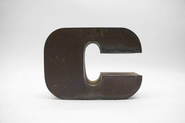 Mid-Century Modern Patinated Copper Letter C, Germany, 1960s-1970s-KQB-1736375