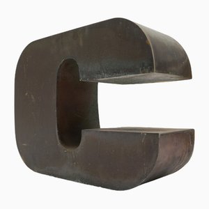 Mid-Century Modern Patinated Copper Letter C, Germany, 1960s-1970s-KQB-1736375