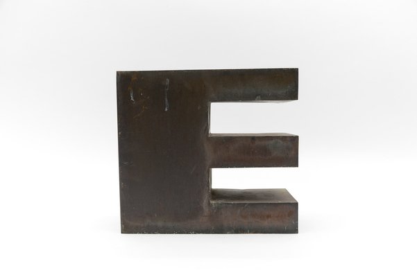 Mid-Century Modern Patinated Copper Letter E, Germany, 1960s-1970s-KQB-1736128