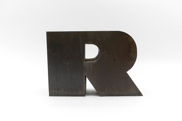 Mid-Century Modern Patinated Copper Letter R, 1960s-KQB-1736990