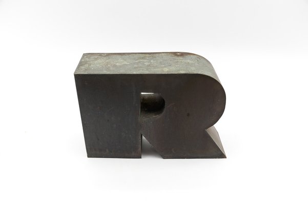 Mid-Century Modern Patinated Copper Letter R, 1960s-KQB-1736990