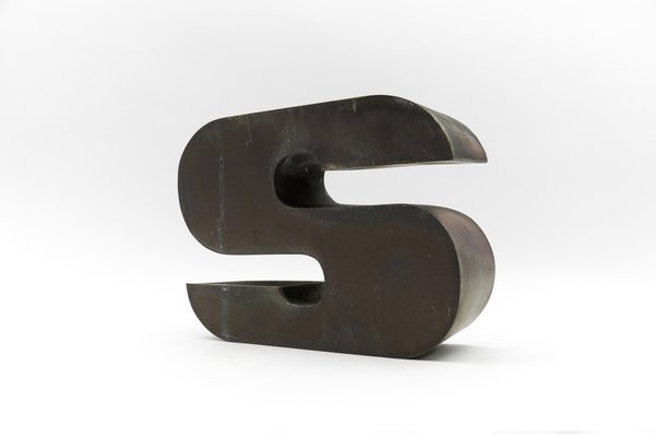 Mid-Century Modern Patinated Copper Letter S, Germany, 1960s-1970s-KQB-1736374