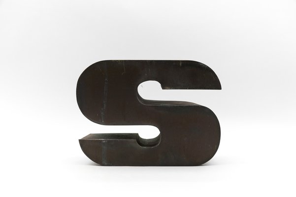 Mid-Century Modern Patinated Copper Letter S, Germany, 1960s-1970s-KQB-1736374