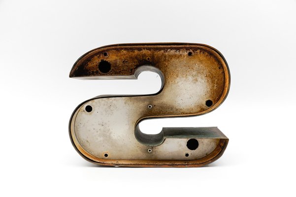 Mid-Century Modern Patinated Copper Letter S, Germany, 1960s-1970s-KQB-1736374