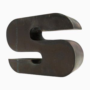 Mid-Century Modern Patinated Copper Letter S, Germany, 1960s-1970s-KQB-1736374