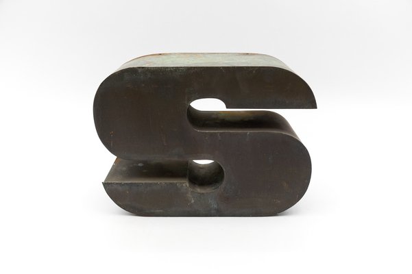 Mid-Century Modern Patinated Copper Letter S, Germany, 1970s-KQB-1735155