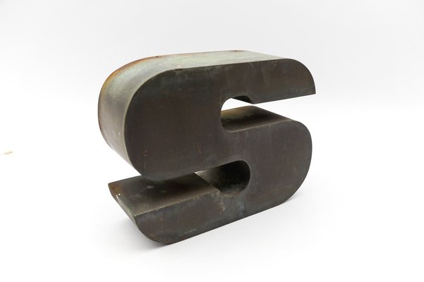 Mid-Century Modern Patinated Copper Letter S, Germany, 1970s-KQB-1735155