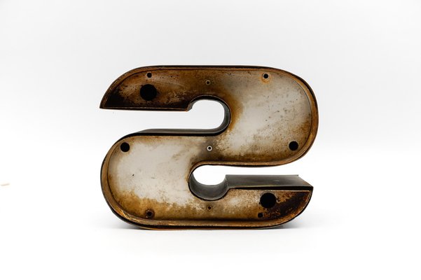 Mid-Century Modern Patinated Copper Letter S, Germany, 1970s-KQB-1735155