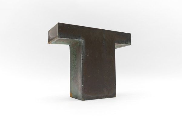 Mid-Century Modern Patinated Copper Letter T, 1960s-KQB-1736988