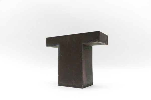 Mid-Century Modern Patinated Copper Letter T, 1960s-KQB-1736988