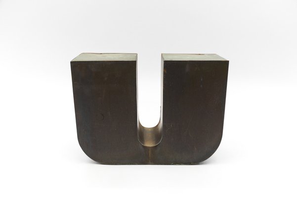 Mid-Century Modern Patinated Copper Letter U, Germany 1960s-1970s-KQB-1735819