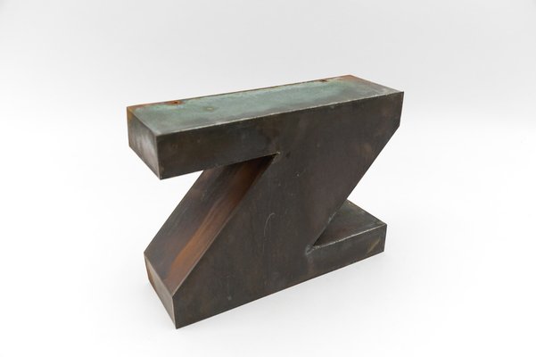 Mid-Century Modern Patinated Copper Letter Z, 1960s-KQB-1736987