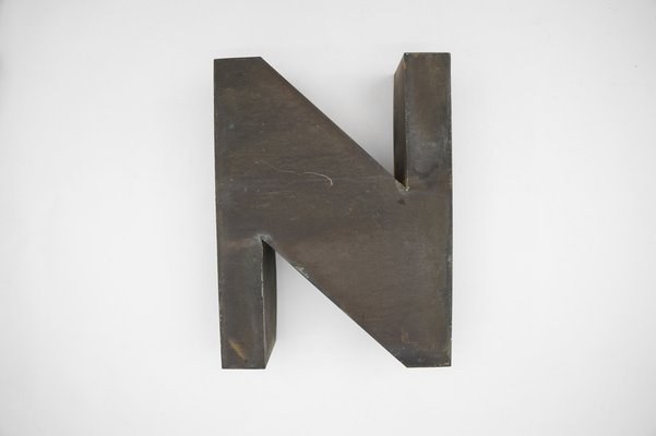 Mid-Century Modern Patinated Copper Letter Z, 1960s-KQB-1736987