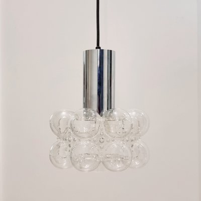 Mid-Century Modern Pendant in Bubble Glass and Chrome by Helena Tynell for Limburg, 1960s-BMM-1607955