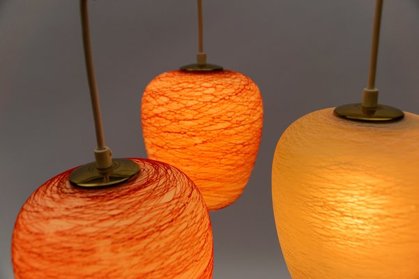 Mid-Century Modern Pendant Lamp in Glass and Metal, 1950s-KQB-1739074