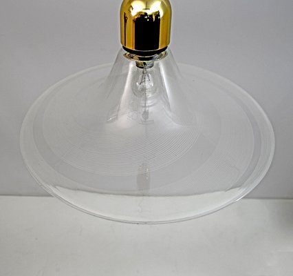 Mid-Century Modern Pendant Lamp in Spiral Murano Glass, Italy, 1970s-FER-1314597