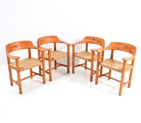 Mid-Century Modern Pine Armchairs by Rainer Daumiller, 1970s, Set of 4-MY-1320204