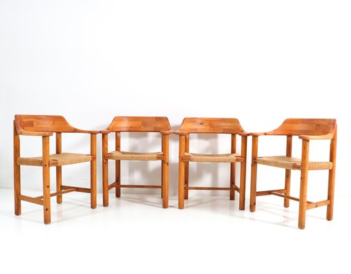 Mid-Century Modern Pine Armchairs by Rainer Daumiller, 1970s, Set of 4-MY-1320204