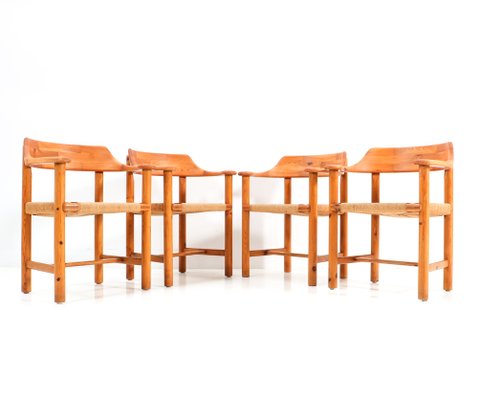 Mid-Century Modern Pine Armchairs by Rainer Daumiller, 1970s, Set of 4-MY-1320204