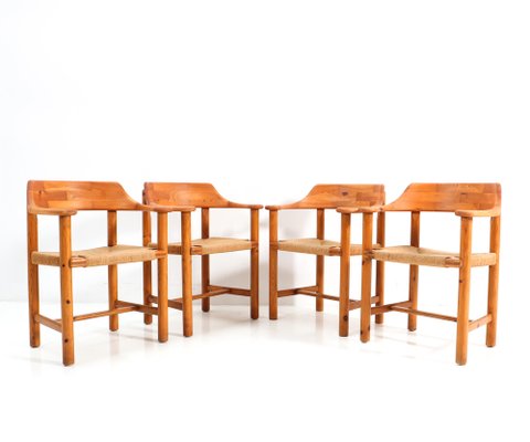 Mid-Century Modern Pine Armchairs by Rainer Daumiller, 1970s, Set of 4-MY-1320204