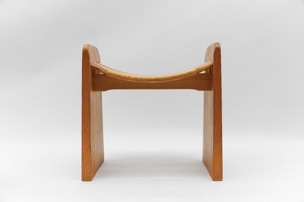 Mid-Century Modern Pine Wood Stool by Gilbert Marklund for Furusnickarn AB, 1970s-KQB-1736377