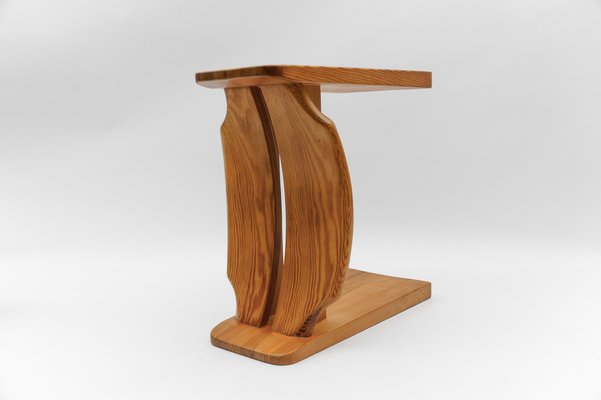 Mid-Century Modern Pine Wood Stool by Gilbert Marklund for Furusnickarn AB, 1970s-KQB-1736377