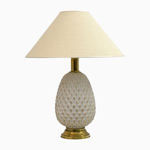 Mid-Century Modern Pineapple Table Lamp in Murano Glass & Brass, Italy, 1970-FER-1410735