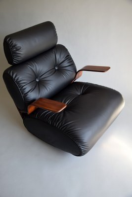 Mid-Century Modern Plywood and Leather Rocking Chair-IEI-945000