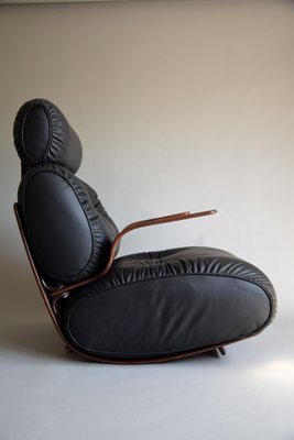 Mid-Century Modern Plywood and Leather Rocking Chair-IEI-945000