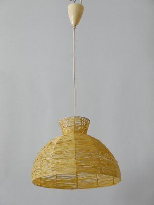 Mid-Century Modern Raffia Bast Pendant Lamp or Hanging Light, Germany, 1970s-WPT-1436135