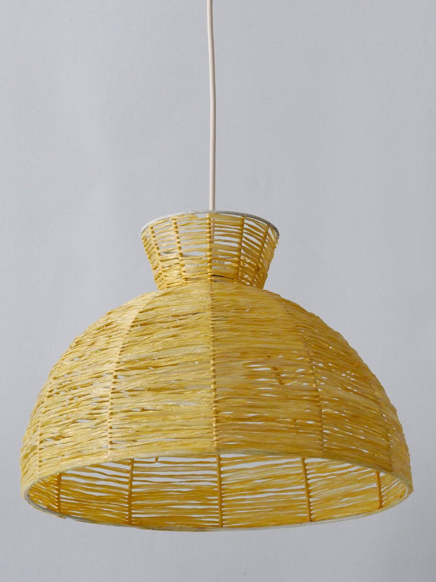 Mid-Century Modern Raffia Bast Pendant Lamp or Hanging Light, Germany, 1970s