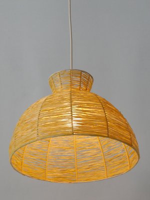 Mid-Century Modern Raffia Bast Pendant Lamp or Hanging Light, Germany, 1970s-WPT-1436135