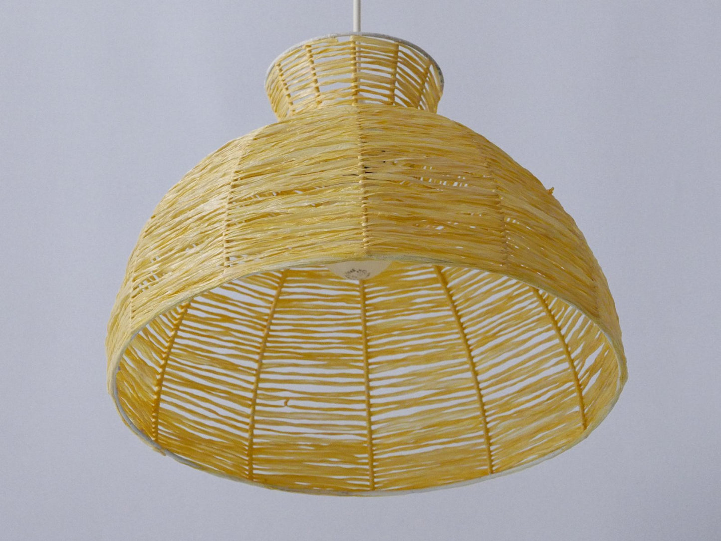 Mid-Century Modern Raffia Bast Pendant Lamp or Hanging Light, Germany, 1970s