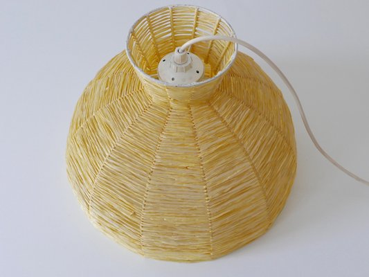 Mid-Century Modern Raffia Bast Pendant Lamp or Hanging Light, Germany, 1970s-WPT-1436135